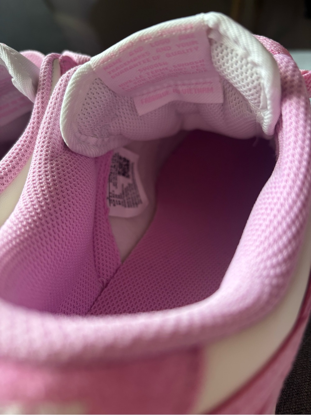 Nike Dunks Jordan 1s Women’s Pink & White Low-Top Sneakers — Suede Accent - Picture 5 of 6